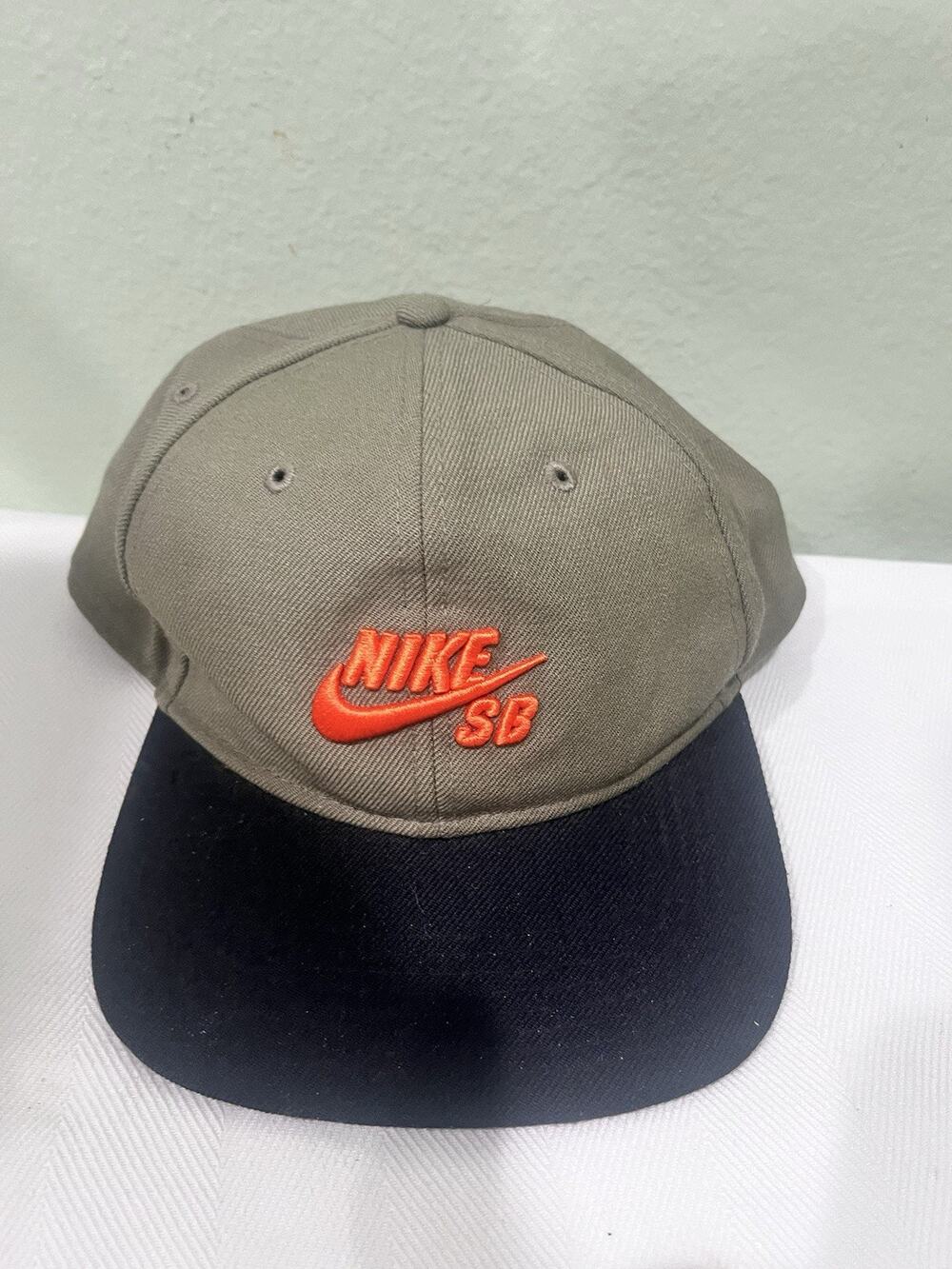 Nike SB snapback Cap- Olive Green & Orange Logo